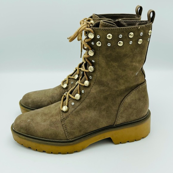 Guess Studded Combat Boots Shoes Sz 7.5 - Picture 4 of 9